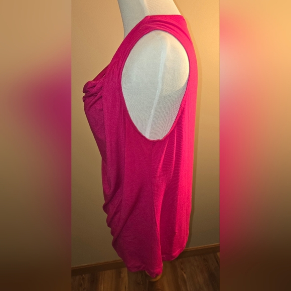Cabi Sleeveless Tunic XL Pink Fuschia Draped Front Beautiful STYLE #747 - Picture 2 of 5